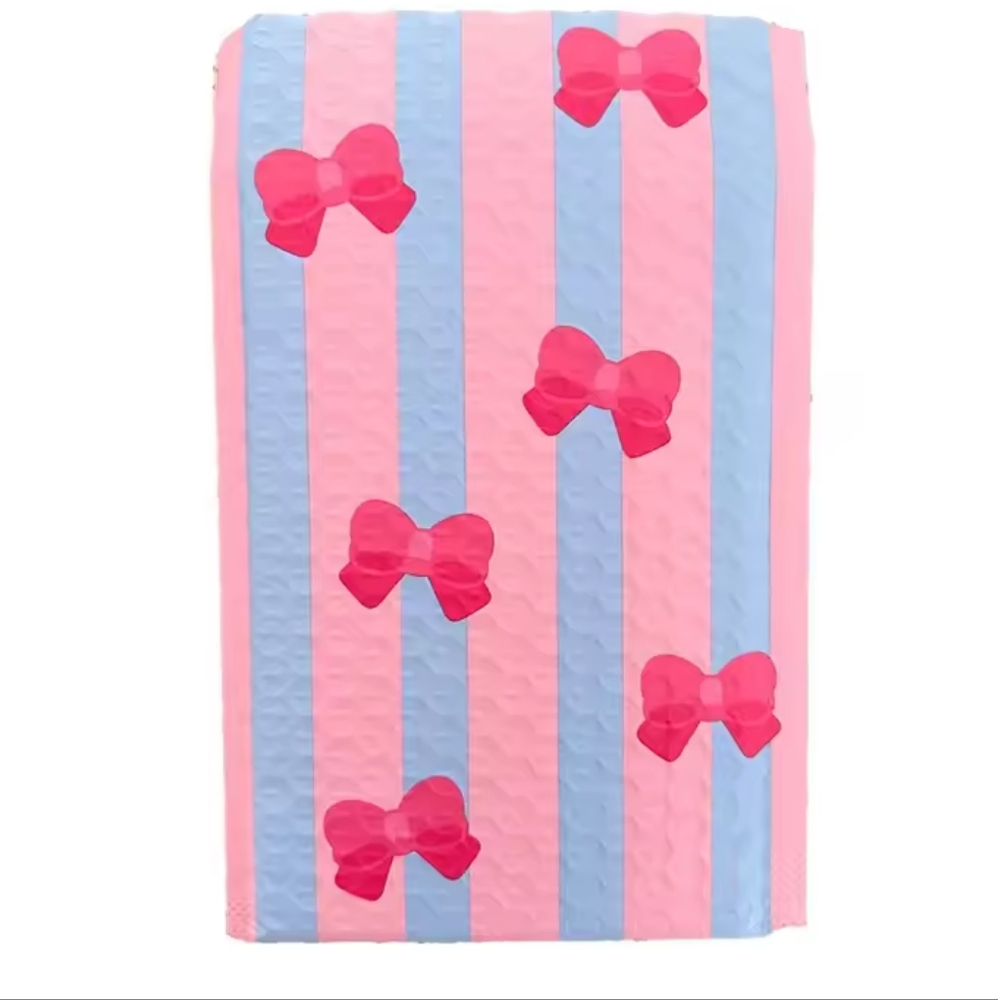 (15 PK) 7 X 5 Pink & Blue Bow Bubble Mailers
